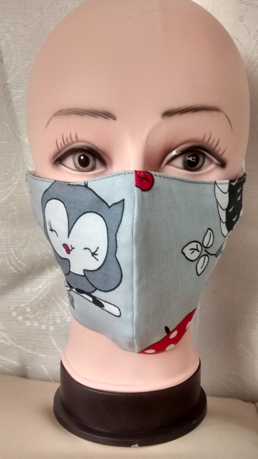 Handmade 3 layers birds reusable adult face mask.