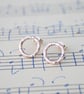 9ct solid gold circle stud earrings, hammered circle earrings, gold earrings - Image 8