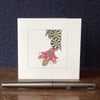 Flower printed blank Art Card. 
