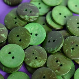 Bright and Bold Green Coconut Shell Buttons 6pk 20mm