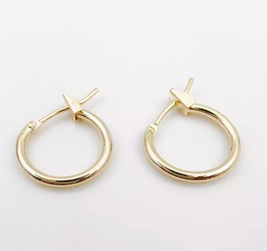 (EK05 light gold)  10 pcs Gold Plated Earrings Hoop Findings 
