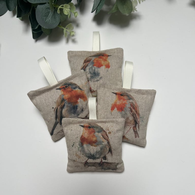 Lavender Sachets: Robin Cotton Rich Linen Fabric, Sleep, Room Freshener, Nature