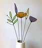 Forever Eternal Wild Flowers on stems - Handmade Stained Glass Flowers - Image 1