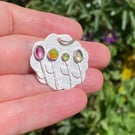 Gemstone Flower Pendant Handmade 
