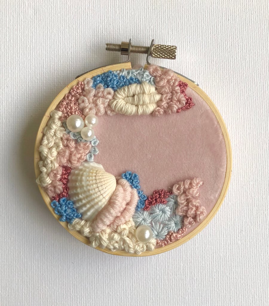 Pink tides a 3 inch art piece 