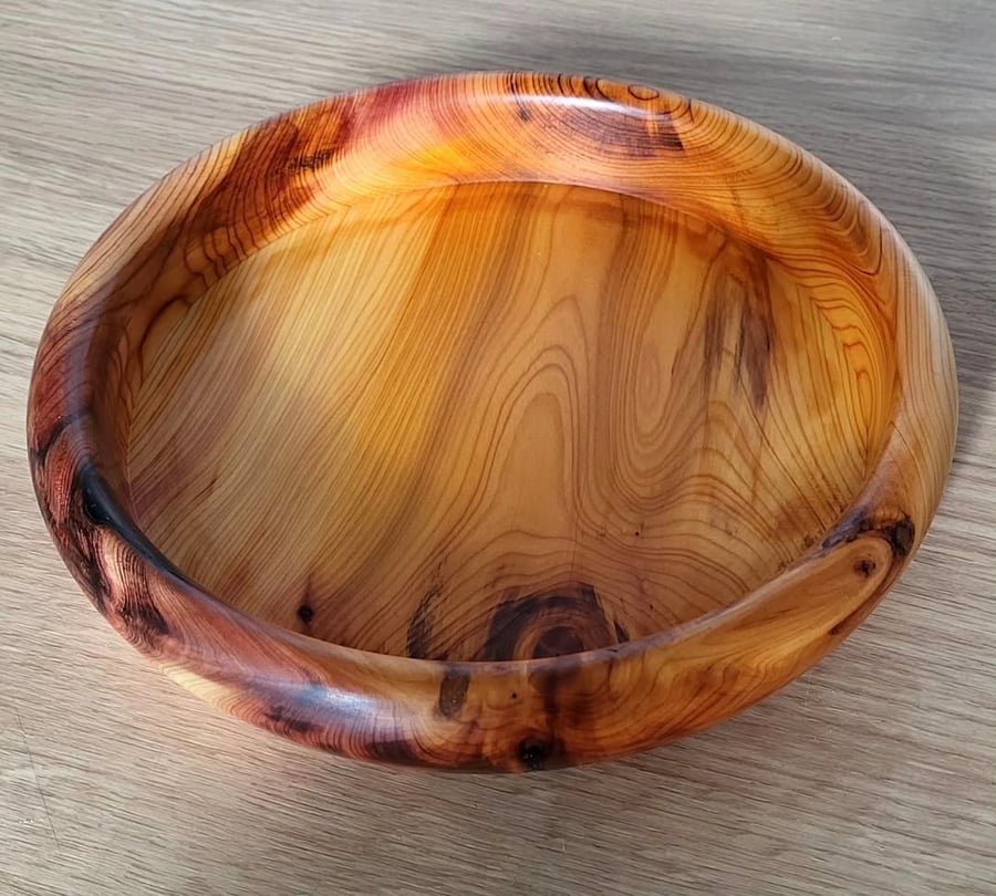 Beautiful unique yew wood platter 