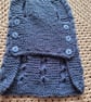 Hand knitted dog coat  in denim blue  - Image 2