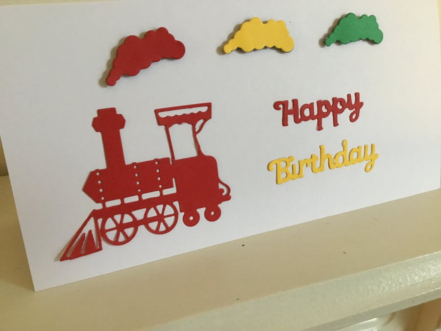 Cute train Birthday card