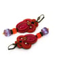 Orange Fuchsia Soutache Earrings Colourful Dangle Statement Jewellery - Image 3