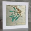 Green and Gold Mistletoe Christmas Card 