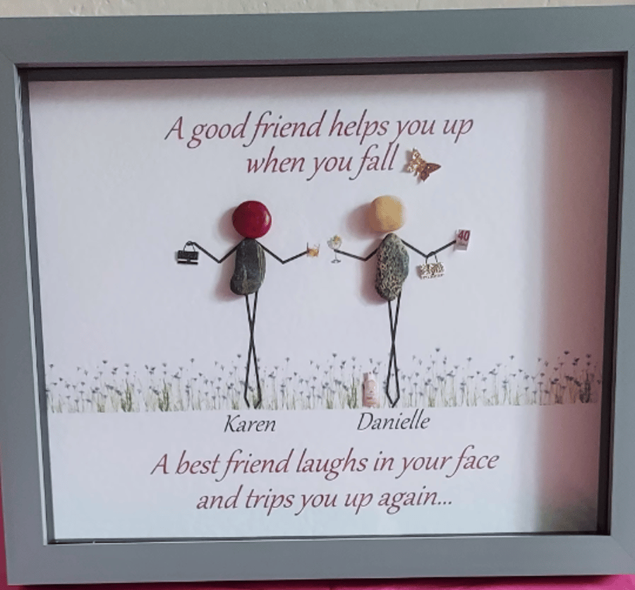 Best Friends Pebble Art - Besties Forever - Friend Gift - BFFs - Sisters 