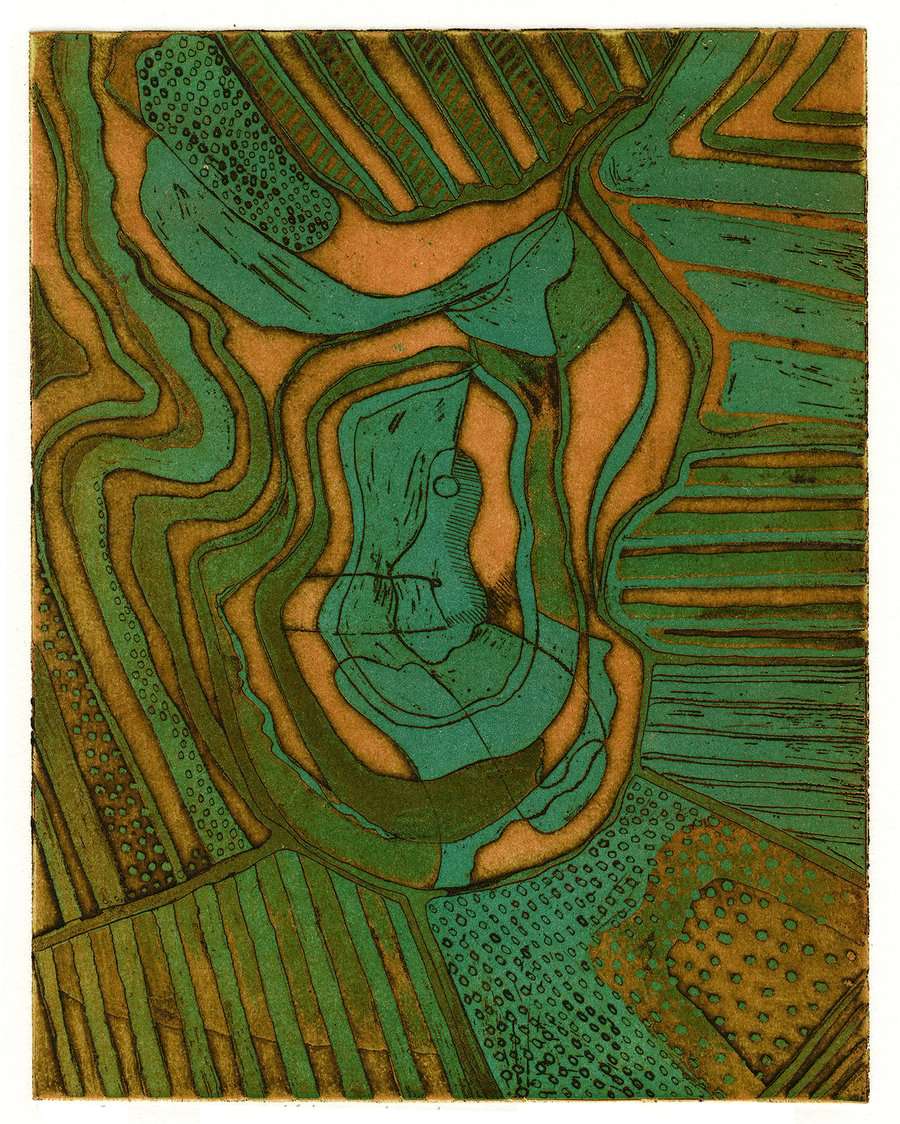 Abstract etching, Hillfort-Earthbound.