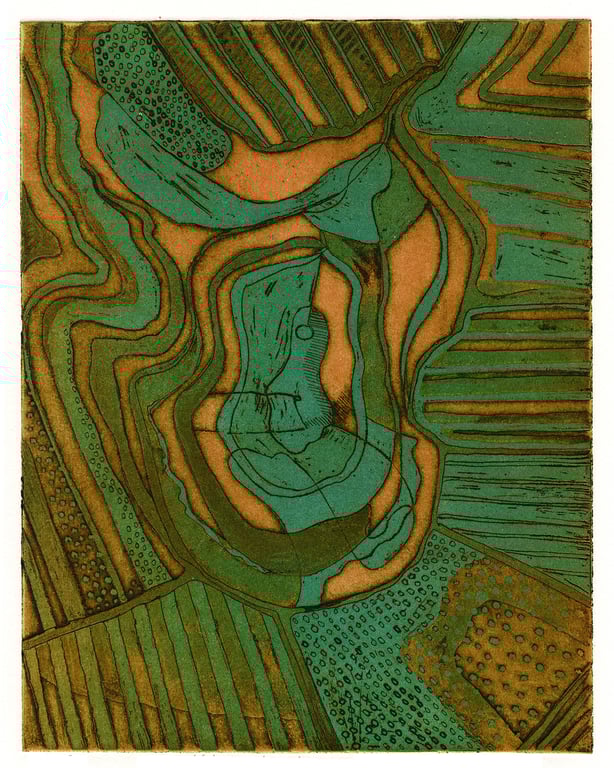 Abstract etching, Hillfort-Earthbound.