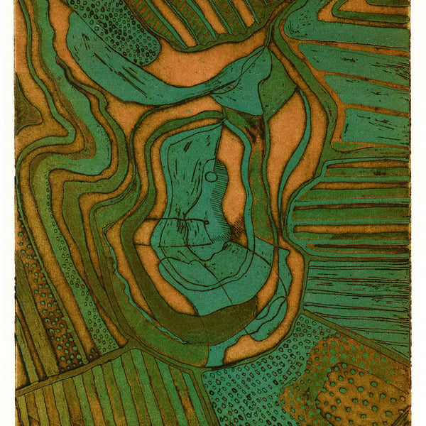 Abstract etching, Hillfort-Earthbound.