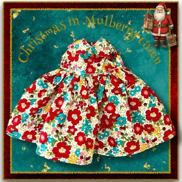 Red Floral Dress to fit the Mulberry Green Dolls