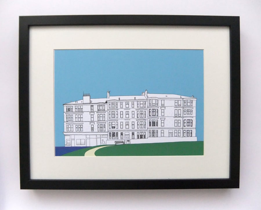 Glasgow Print - art print - Sky Blue