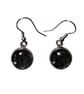 Vintage style pendant and drop earrings, handmade felt with silk in black - Image 4