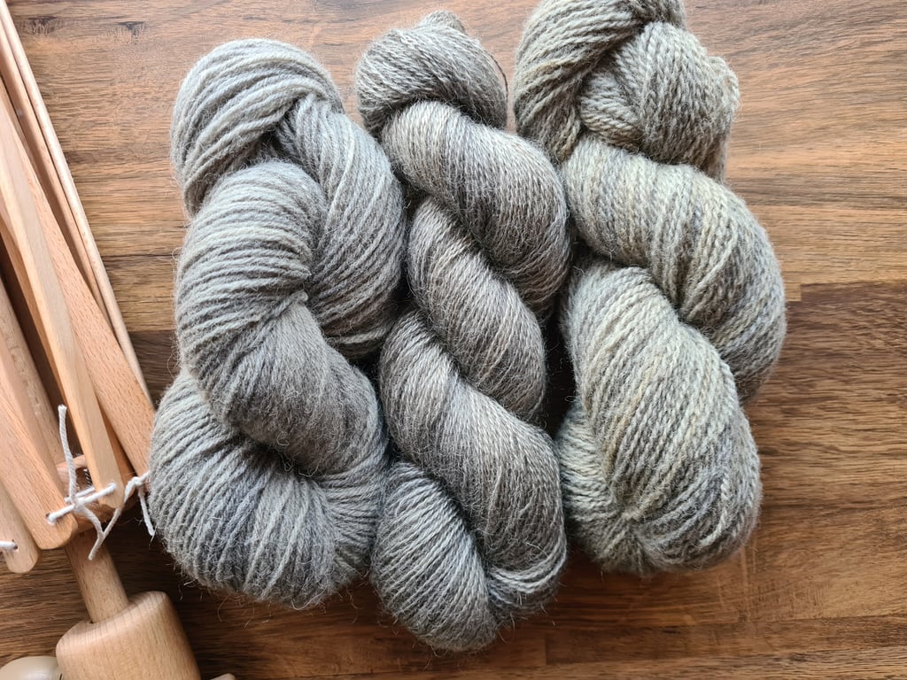 Naturally plant dyed non-superwash British Romney DK Wooltrace wool yarn