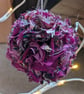 Sari pom pom Christmas tree decorations - purple and silver