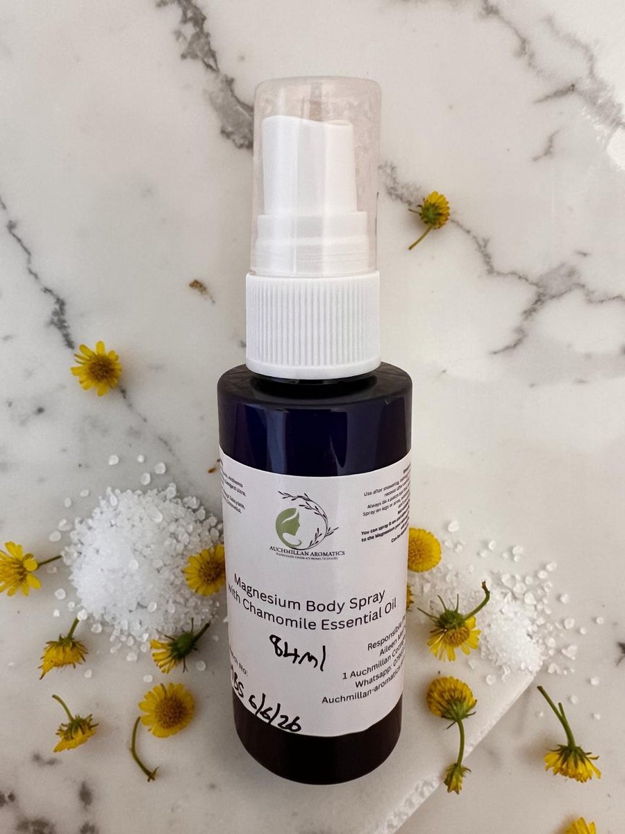 Magnesium Body Spray with Chamomile Essential Oil.