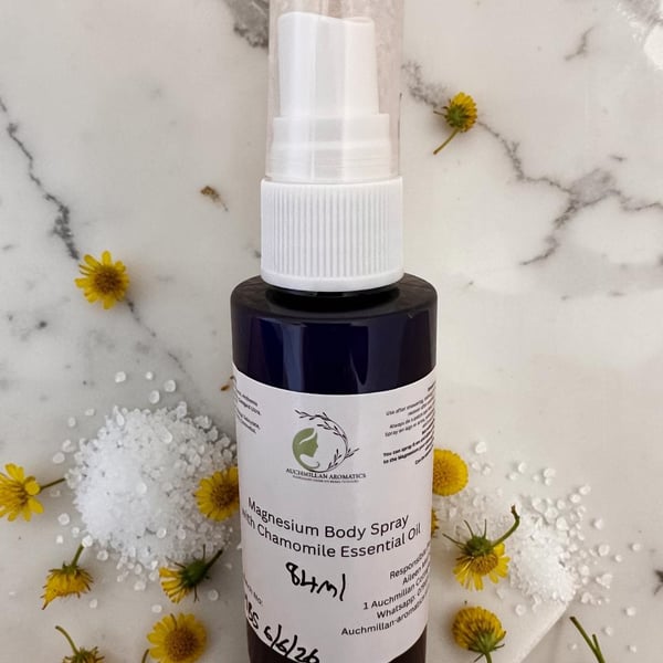 Magnesium Body Spray with Chamomile Essential Oil.