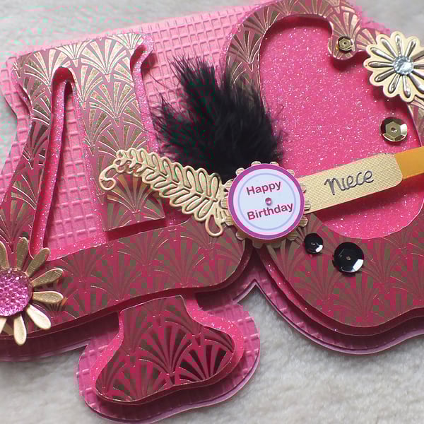 Luxury Handmade Personalised 40th Birthday Number Shaped Card