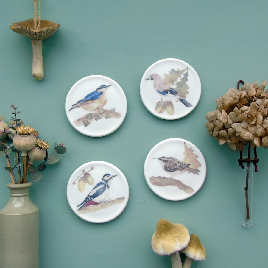 Woodland Birds mini wall plates 