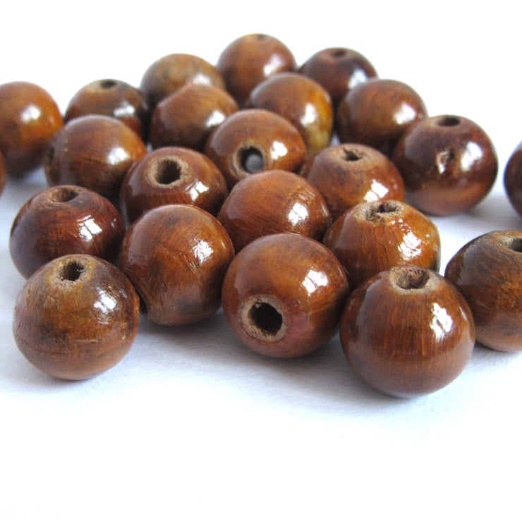 Chestnut Coloured Wooden Beads 50g - Folksy