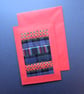 Individually Hand Crafted tartan Textile patchworked Blank Card - Image 1