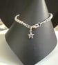 Sterling Silver 4mm Bead Bracelet with Puffed Star Charm & Lobster Clasp - Image 6