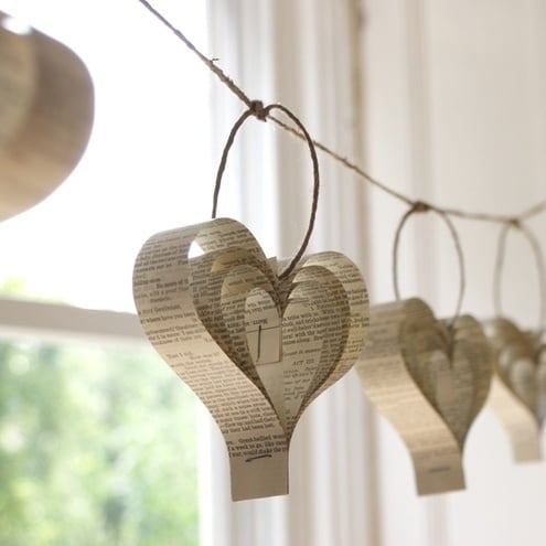 Paper Garland, Book Decor, Romantic Literary Decorations