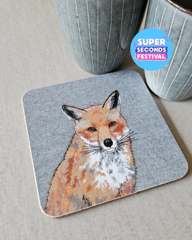 Super Seconds Festival, Countryside animal melamine coaster, Fox mat