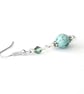 Handmade green fire agate & crystal earrings - Image 4