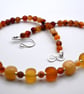 orange agate and lampwork glass beaded necklace - Image 5
