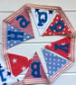 'Seconds' Mini 'Happy Birthday' bunting in red, white and blue - sample piece - Image 2