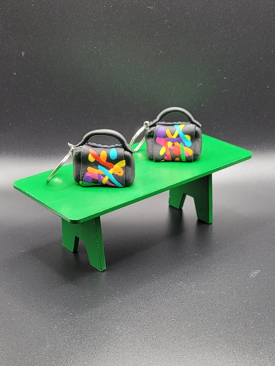Polymer clay handbag keyring 112 scale miniature novelty gift