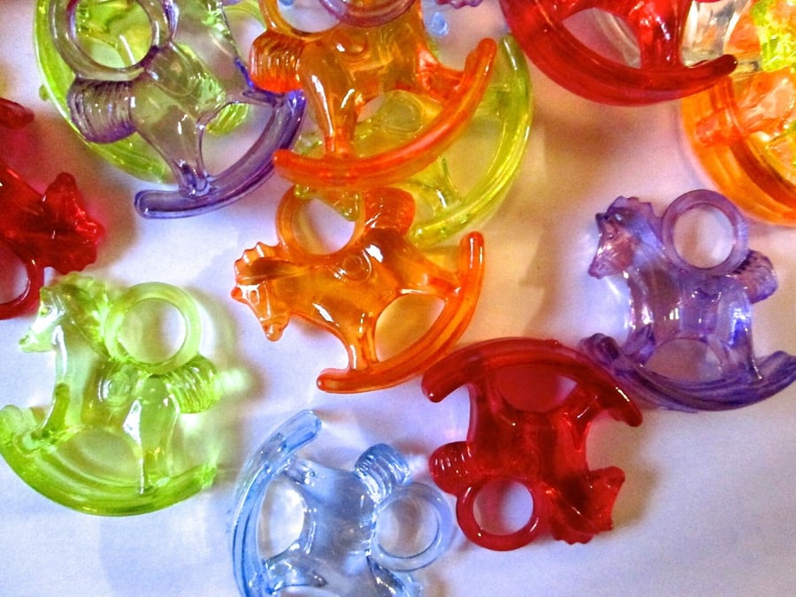 20 Acrylic Rocking Horse Charms