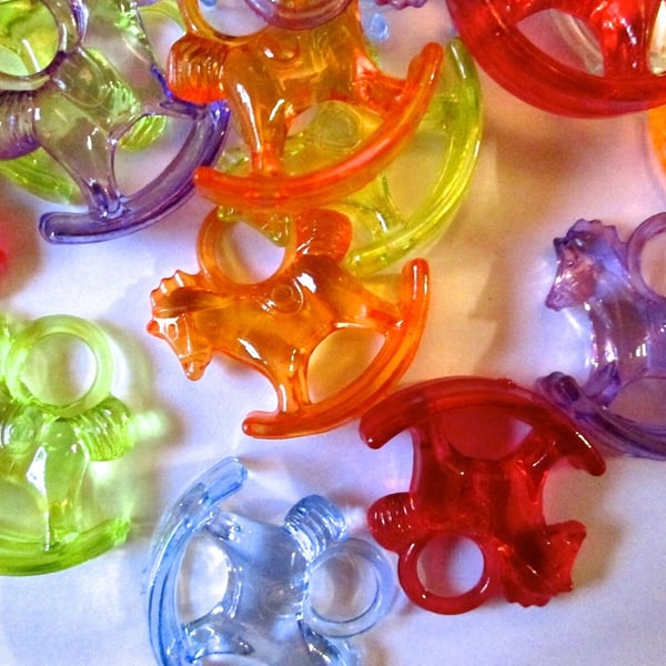 20 Acrylic Rocking Horse Charms