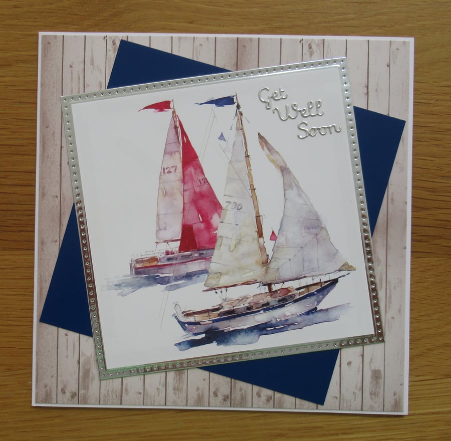 Sailing Boats - Get Well Soon Card