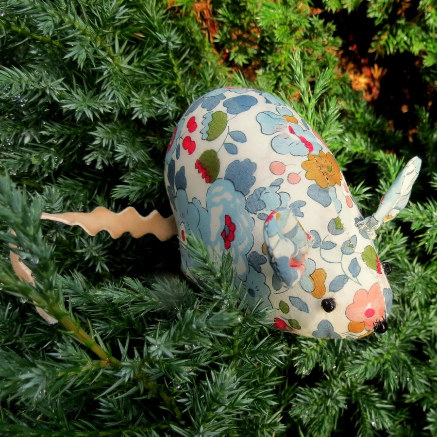 Floral mouse.  A pin cushion made from Liberty Lawn.