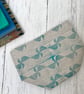 Hand Printed Linen Storage Basket, Storage Pot, Plant Pot - Teal Blue - Image 5