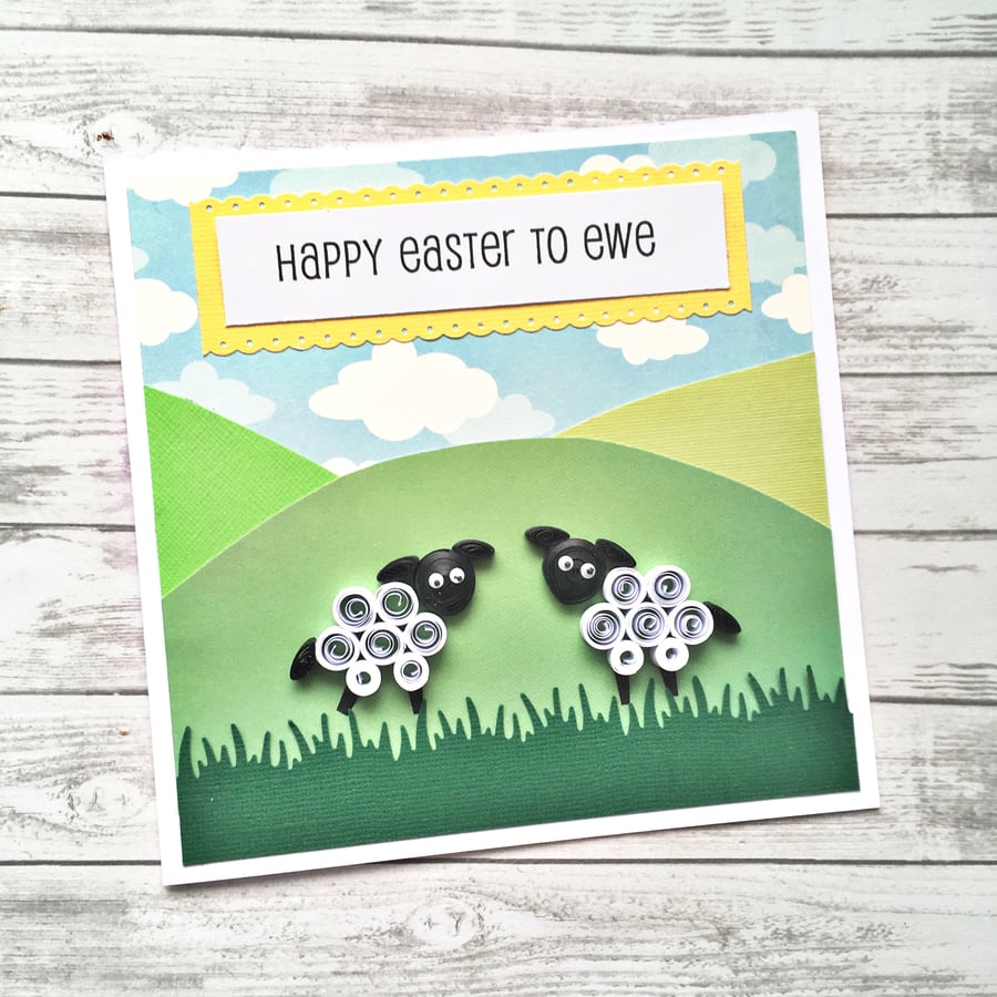 Easter card - quilled sheep