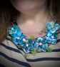 Multicoloured Shell Pearl Flower Floral Bib Necklace - Image 6