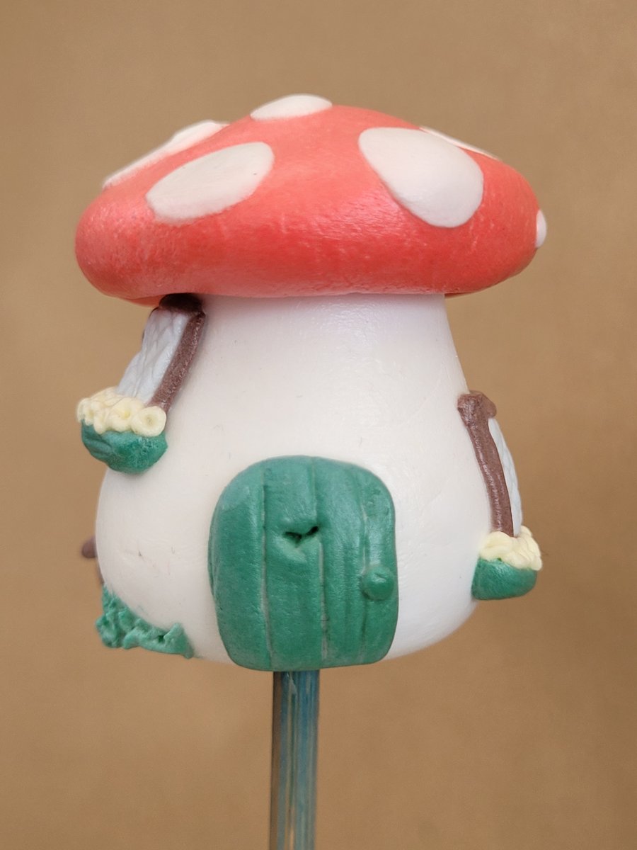 Red Mushroom Fairy home House Plant Pot ornament - Pot Pal