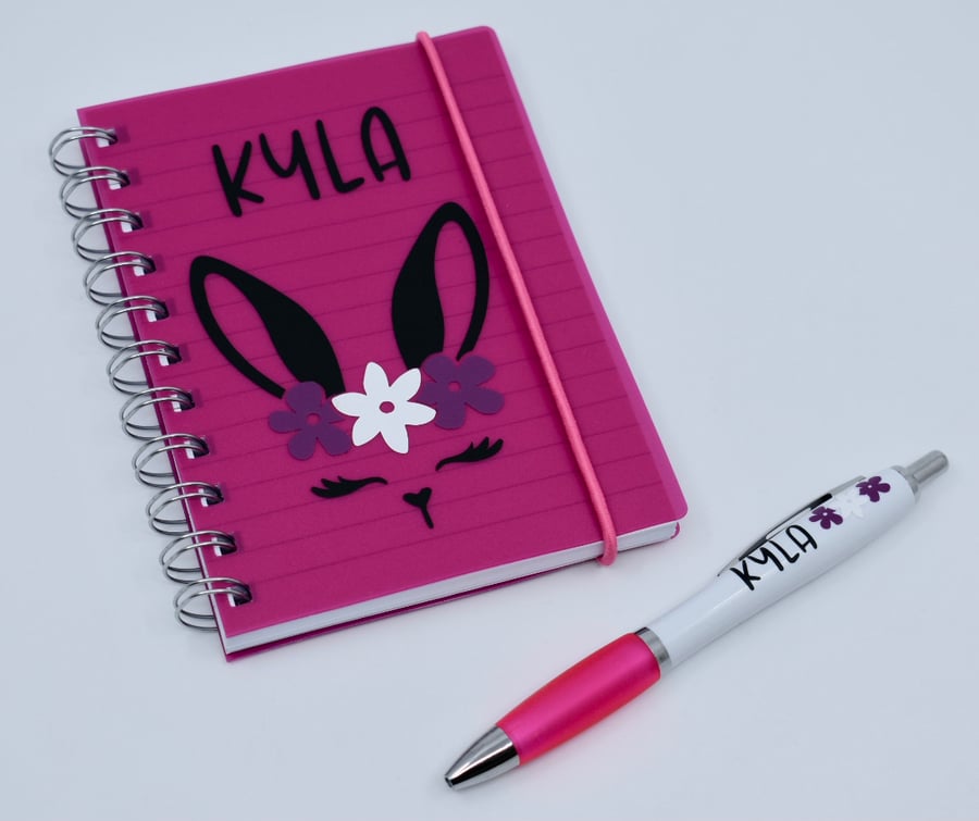 A6 - personalised notebook and pen - back to school - university - office