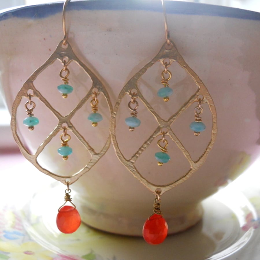  Coral Chandelier earrings