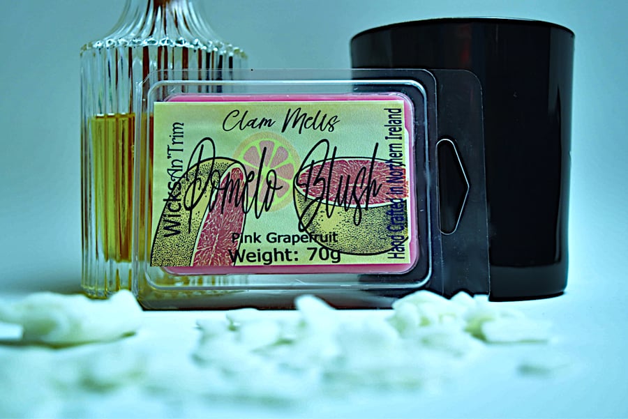  Pomelo Blush Handmade Highly Scented Soy Wax Melt Clam Melts