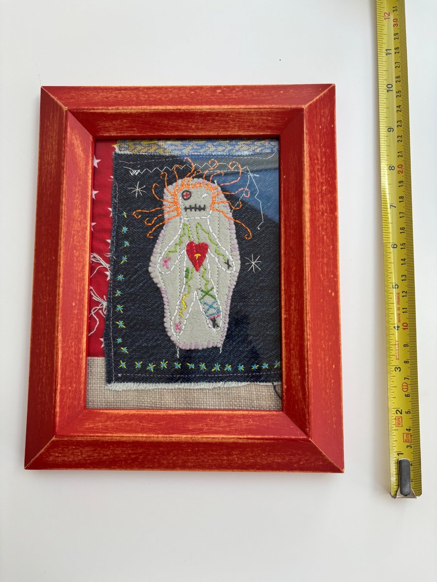 Voodoo doll textile art