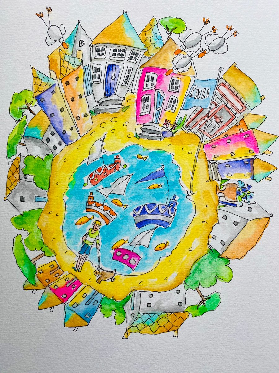 Original watercolour painting - Flying in.