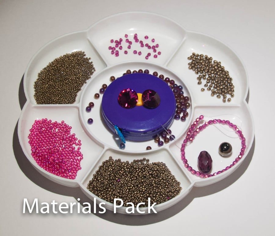 Materials Pack for Baroque Tape Measure Surround - Fuchsia & Bronze